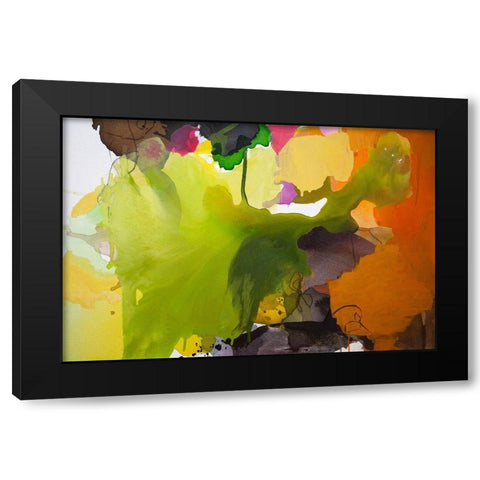 Leaf Black Modern Wood Framed Art Print by Alattar, Lina