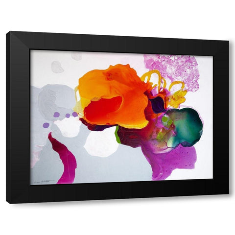 Like a Moth to a Bloom Black Modern Wood Framed Art Print by Alattar, Lina