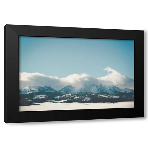 Bridger Mountain Cloud Cover Black Modern Wood Framed Art Print with Double Matting by Annie Bailey Art