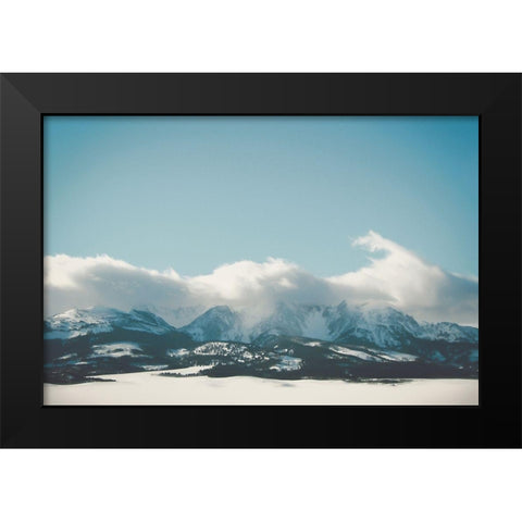 Bridger Mountain Cloud Cover Black Modern Wood Framed Art Print by Annie Bailey Art