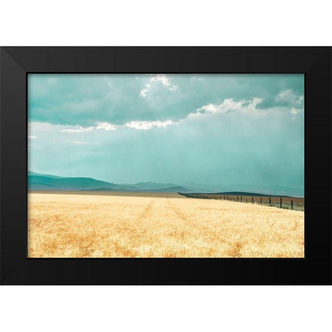 Harvest Shadow Black Modern Wood Framed Art Print by Annie Bailey Art