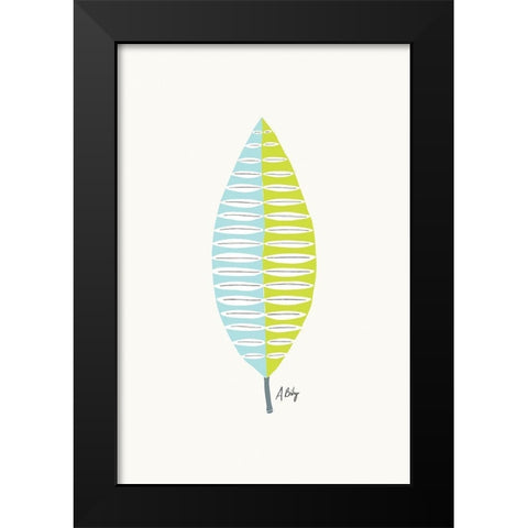 Mid Mod Leaf No. 1 Black Modern Wood Framed Art Print by Annie Bailey Art
