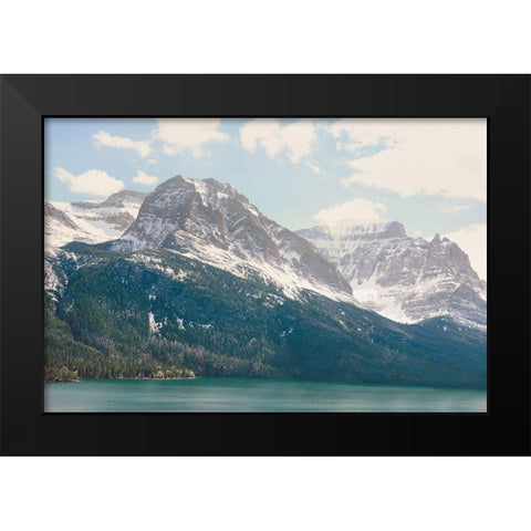 Saint Mary Lake Black Modern Wood Framed Art Print by Annie Bailey Art