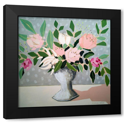 Spring Florals 1 Black Modern Wood Framed Art Print with Double Matting by Anon, Marisa