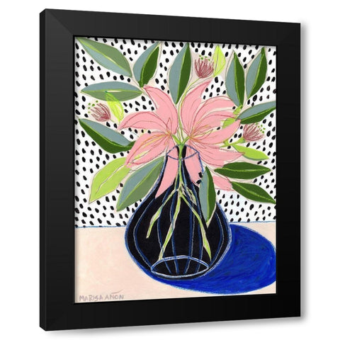 Spring Florals 7 Black Modern Wood Framed Art Print by Anon, Marisa