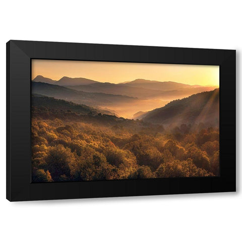 Going Back Black Modern Wood Framed Art Print with Double Matting by Artemiadi, Dora