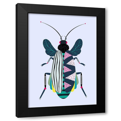 Beetle Black Modern Wood Framed Art Print with Double Matting by Ayse