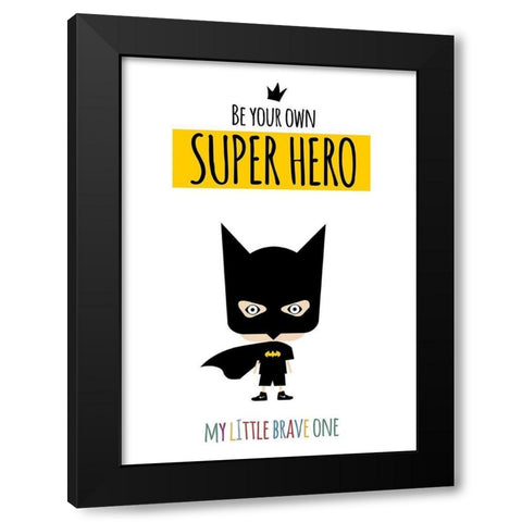 Superhero One Black Modern Wood Framed Art Print by Ayse