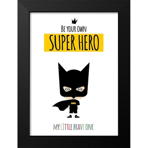 Superhero One Black Modern Wood Framed Art Print by Ayse