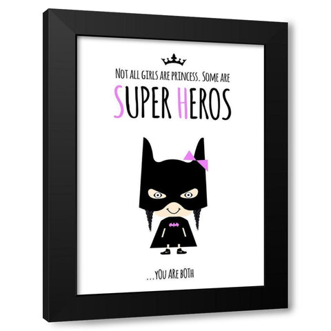 Superhero Two Black Modern Wood Framed Art Print by Ayse