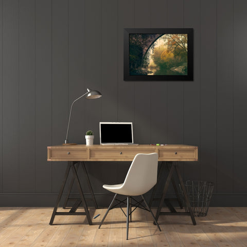 Mystic River Black Modern Wood Framed Art Print by Artemiadi, Dora