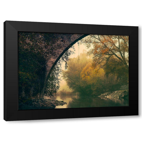 Mystic River Black Modern Wood Framed Art Print with Double Matting by Artemiadi, Dora