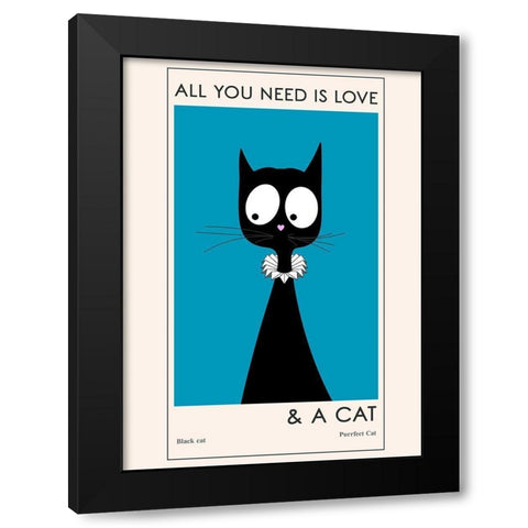 All You Need Is Love Black Modern Wood Framed Art Print with Double Matting by Ayse