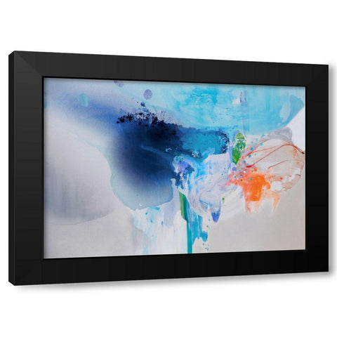 Chasing Corals Black Modern Wood Framed Art Print by Alattar, Lina