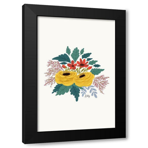 July Days Black Modern Wood Framed Art Print with Double Matting by Annie Bailey Art