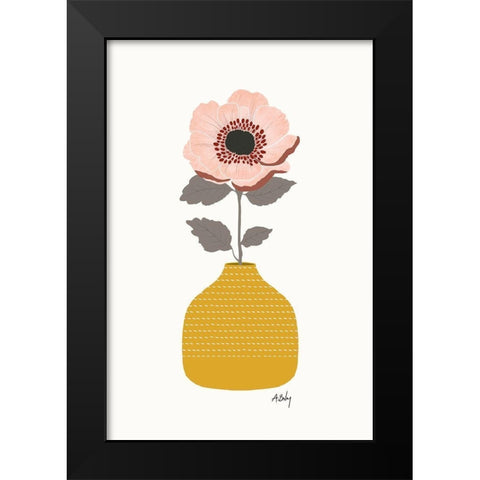 Flower Dream Black Modern Wood Framed Art Print by Annie Bailey Art