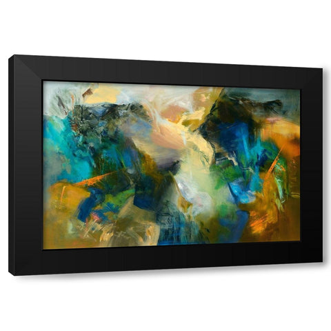 Malachite Black Modern Wood Framed Art Print by Arana, Emilia