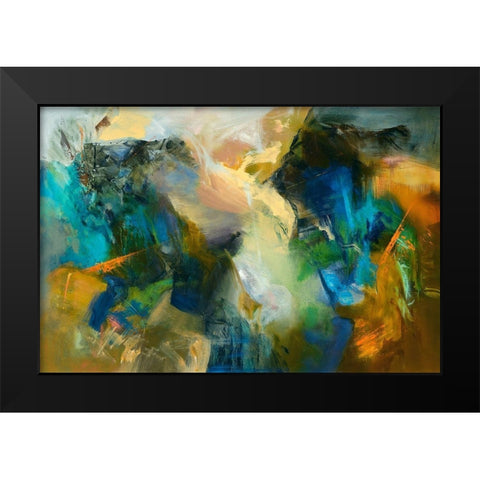 Malachite Black Modern Wood Framed Art Print by Arana, Emilia