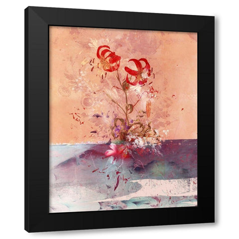 Floriage Black Modern Wood Framed Art Print with Double Matting by Albers, Teis