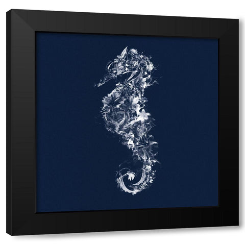 Seahorse Black Modern Wood Framed Art Print with Double Matting by Albers, Teis