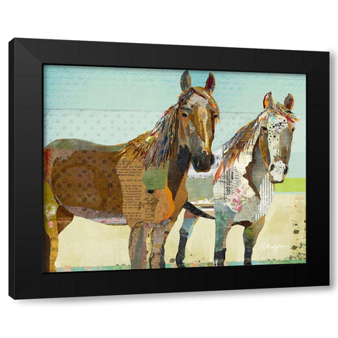 Two Horses Black Modern Wood Framed Art Print with Double Matting by Anderson, Traci