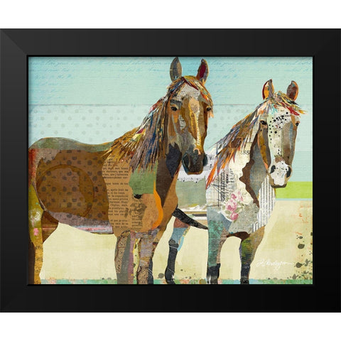 Two Horses Black Modern Wood Framed Art Print by Anderson, Traci