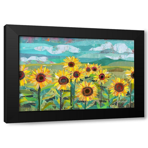 Sunflowers At Dusk Black Modern Wood Framed Art Print with Double Matting by Anderson, Traci