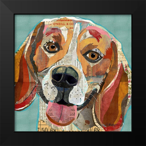Beagle Black Modern Wood Framed Art Print by Anderson, Traci