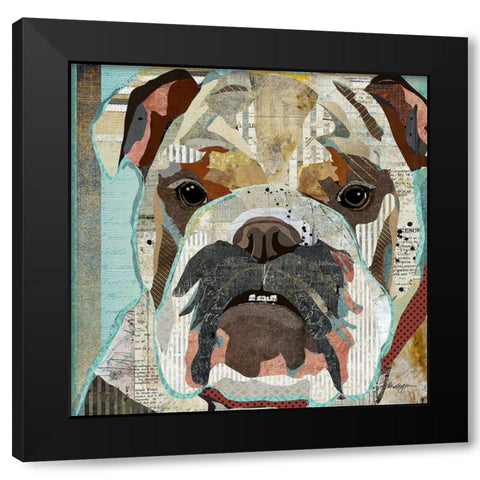 English Bulldog Black Modern Wood Framed Art Print by Anderson, Traci
