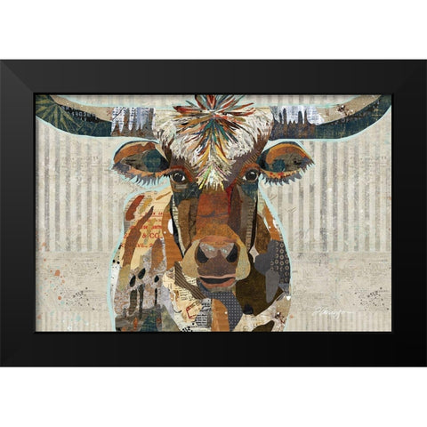 Longhorn Black Modern Wood Framed Art Print by Anderson, Traci