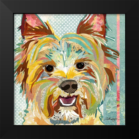 Yorkie Black Modern Wood Framed Art Print by Anderson, Traci
