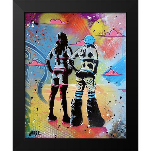Burner Girls 2 Black Modern Wood Framed Art Print by AbcArtAttack