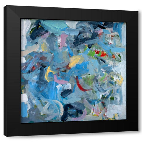 Prussian Blue Black Modern Wood Framed Art Print by Apperlo, Mila