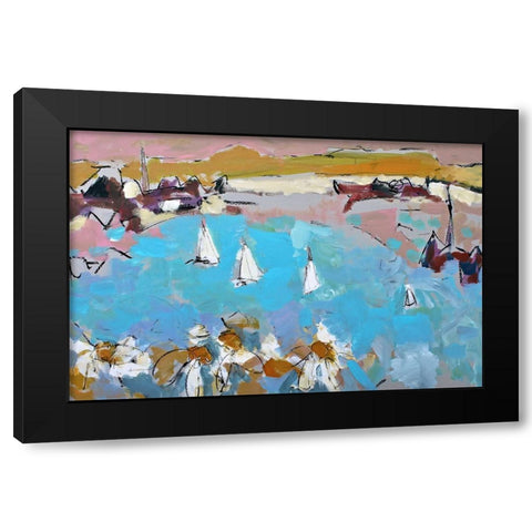 Daisies and Sails Black Modern Wood Framed Art Print with Double Matting by Anders, Per