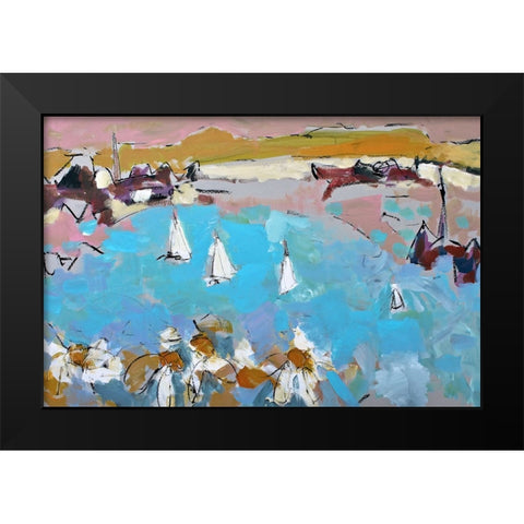 Daisies and Sails Black Modern Wood Framed Art Print by Anders, Per
