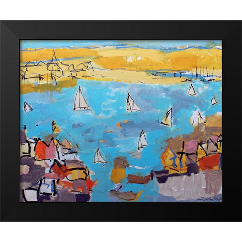 Grab Your Life Black Modern Wood Framed Art Print by Anders, Per