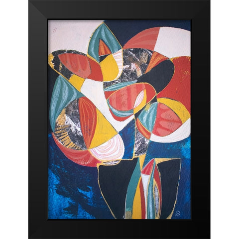 Floral Black Modern Wood Framed Art Print by Avila, Gabriela