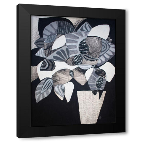 Gray Areas 1 Black Modern Wood Framed Art Print with Double Matting by Avila, Gabriela