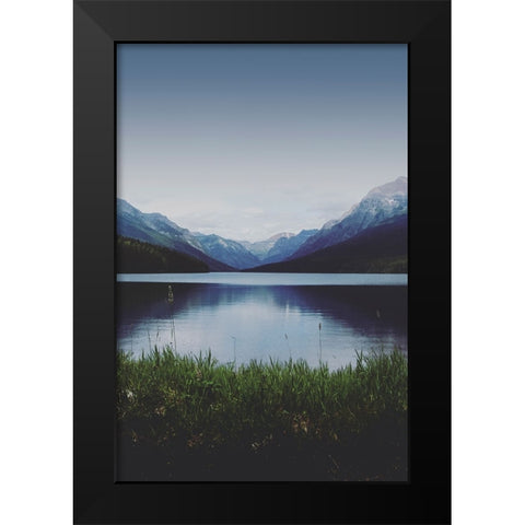 Glacier Shores Black Modern Wood Framed Art Print by Annie Bailey Art