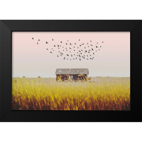 Harvest Barn Black Modern Wood Framed Art Print by Annie Bailey Art
