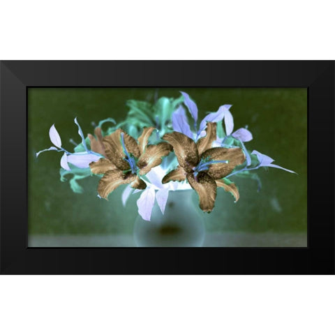 Floral Color - 20 Black Modern Wood Framed Art Print by Blaustein, Alan