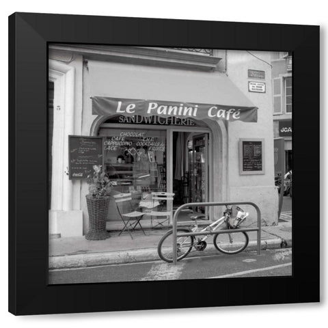 le Panini Cafe Black Modern Wood Framed Art Print by Blaustein, Alan