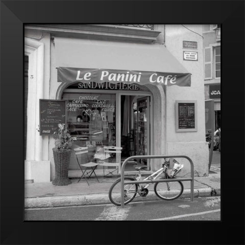 le Panini Cafe Black Modern Wood Framed Art Print by Blaustein, Alan