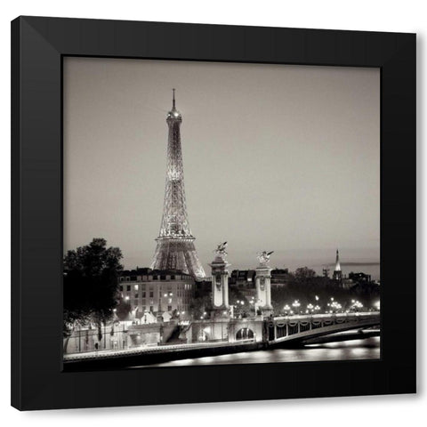 Pont Alexandre Trios Black Modern Wood Framed Art Print by Blaustein, Alan