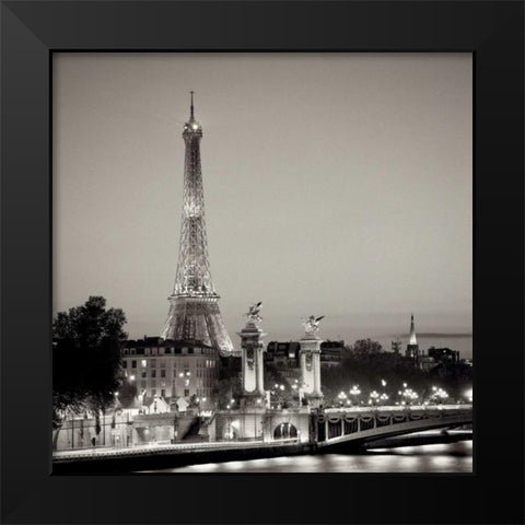 Pont Alexandre Trios Black Modern Wood Framed Art Print by Blaustein, Alan