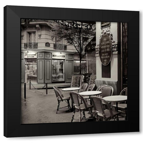 Cafe, Montmartre Black Modern Wood Framed Art Print by Blaustein, Alan