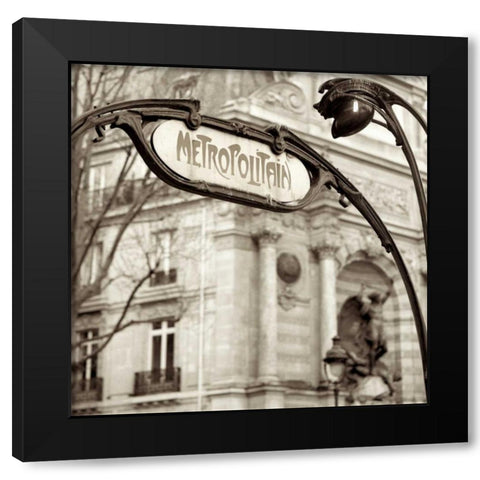 Metropolitain Paris Black Modern Wood Framed Art Print by Blaustein, Alan