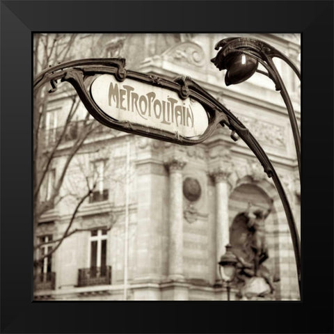 Metropolitain Paris Black Modern Wood Framed Art Print by Blaustein, Alan