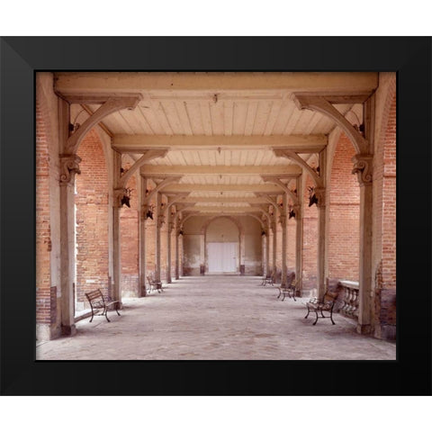 Bancs de Jardin - 1 Black Modern Wood Framed Art Print by Blaustein, Alan