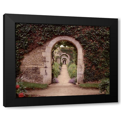 Banc de Jardin - 3 Black Modern Wood Framed Art Print by Blaustein, Alan